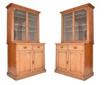PAIR OF LATE 19TH CENTURY VICTORIAN OAK LIBRARY BOOKCASES