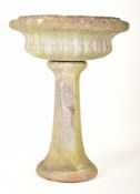 20TH CENTURY COMPOSITE STONE GARDEN FEATURE BIRDBATH