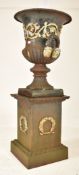 LARGE 19TH CENTURY CAST IRON CAMPANA GARDEN URN