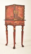 LATE 19TH CENTURY CHINESE RED LACQUERED CABINET ON STAND