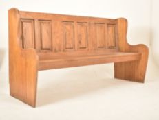 LATE VICTORIAN PINE ECCLESIASTIC CHURCH SETTLE BENCH