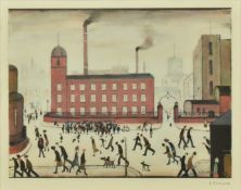 L S LOWRY - MILL SCENE - 1972 - SIGNED LIMITED EDITION PRINT