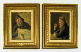 COSTANTIN STOITZNER (1863-1933) - TWO OIL ON BOARD PORTRAITS