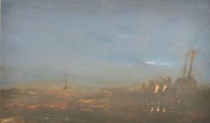 ANTHONY AMOS (1950-2010) - OIL ON BOARD MARITIME PAINTING