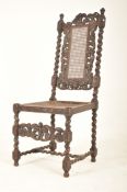 CAROLEAN 17TH CENTURY WALNUT & CANE HALL CHAIR