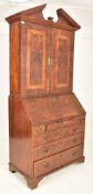 QUEEN ANNE BURR WALNUT BUREAU BOOKCASE ESTATE CABINET