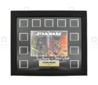 STAR WARS - DAVE PROWSE (D.2020) - AUTOGRAPHED FILM CEL DISPLAY