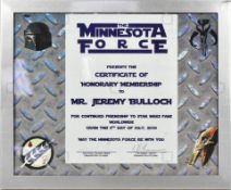 ESTATE OF JEREMY BULLOCH - FAN APPRECIATION PLAQUE