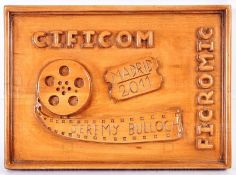 ESTATE OF JEREMY BULLOCH - HAND CARVED PRESENTATION PLAQUE