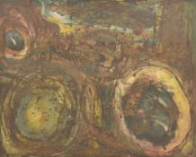 UNKNOWN ARTIST - MIXED MEDIA ON BOARD ABSTRACT