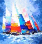 CORTES (B. 1963) - SAILING BOAT - OIL ON CANVAS