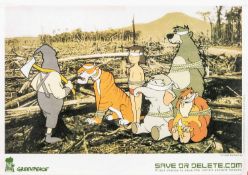 BANKSY - SAVE OR DELETE GREENPEACE POSTER / STICKERS / FLYER