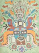 PETER SNOW (1927-2008) - UNTITLED AZTEC MASK MIXED MEDIA