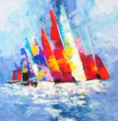 CORTES (B. 1963) - SAILING BOATS - OIL ON CANVAS