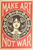 FRANK SHEPARD FAIREY (B. 1970) MAKE ART NOT WAR LITHOGRAPH