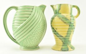 FLAXMAN WARE & WADE POTTERY - TWO ART DECO CERAMIC JUGS