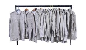 COLLECTION OF ASSORTED DESERT TAN MILITARY SHIRTS
