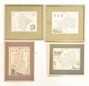 FOUR VICTORIAN HAND COLOURED ENGRAVED MAPS OF ENGLAND
