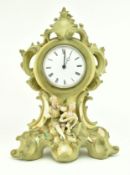 19TH CENTURY CONTINENTAL BISQUE PORCELAIN MANTLE CLOCK