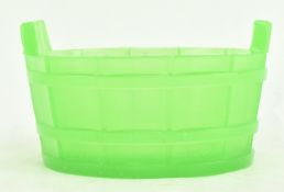 MID 19TH CENTURY URANIUM GLASS BUTTER DISH