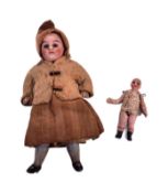 DOLLS - X2 19TH CENTURY BISQUE HEADED DOLLS