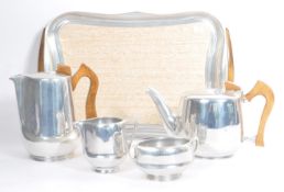 PICQUOT WARE - MID CENTURY TEA SERVICE WITH TRAY