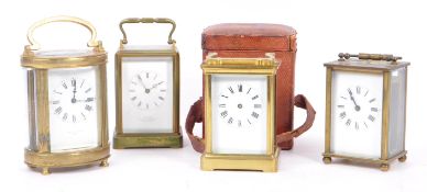 COLLECTION OF FRENCH AND ENGLISH CARRIAGE CLOCKS