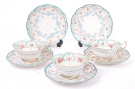 THREE EARLY 20TH CENTURY ROYAL DOULTON TEACUP & SAUCER