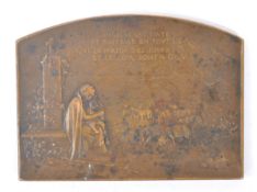 GEORGES DUPRE - 19TH CENTURY FRENCH BRONZE PRAYER PLAQUE