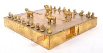NEPALESE BRASS BAGH CHAL BOARD GAME WITH PIECES