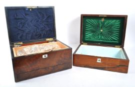 19TH CENTURY ROSEWOOD LADIES MOTHER OF PEARL WORKBOX