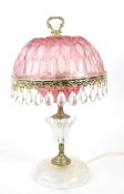 MICHELOTTI - VINTAGE CRYSTAL CRANBERRY PARLOUR LAMP