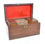 19TH CENTURY MAHOGANY TEA CADDY