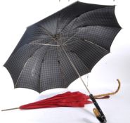 20TH CENTURY BAMBOO HANDLED UMBRELLA & ANOTHER