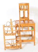 COLLECTION OF THREE VINTAGE BAMBOO TABLE STANDS / SHELVES