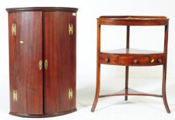 GEORGE III MAHOGANY CORNER CABINET W/ WASH STAND