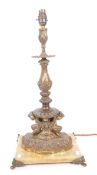 FRENCH 19TH CENTURY BRONZE LAMP WITH FAUN DECORATION