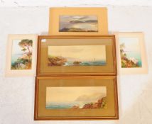 JOHN SHAPLAND - FIVE WATERCOLOUR SEASCAPE PAINTINGS