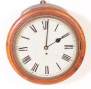 19TH CENTURY FUSEE MOVEMENT RAILWAY WALL CLOCK