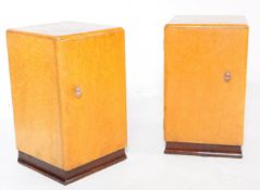 PAIR OF ART DECO BIRDSEYE MAPLE BEDSIDE CABINETS