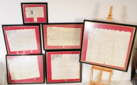 COLLECTION OF SIX 17TH CENTURY DEEDS INDENTURES