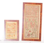 TWO EARLY 20TH CENTURY SCHOOL WORK NEEDLE SAMPLERS