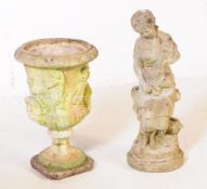 VINTAGE 20TH CENTURY FEMALE / URN GARDEN STATUE PLANTER
