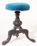 EARLY VICTORIAN 19TH CENTURY EBONISED PIANO STOOL
