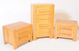 M&S SONOMA - PAIR OF OAK BEDSIDE TABLES