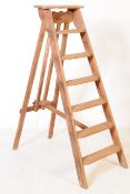 VINTAGE 20TH CENTURY WOODEN PINE STEP LADDER