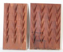 TWO VINTAGE 20TH CENTURY WOODEN PANEL BOOT DRYING WALL PANELS