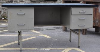 20TH CENTURY INDUSTRIAL METAL WORKSHOP DESK