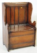 EARLY 20TH CENTURY MAHOGANY SETTLE / BENCH