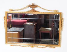 20TH CENTURY FRENCH STYLE GILT FRAMED OVERMANTLE MIRROR